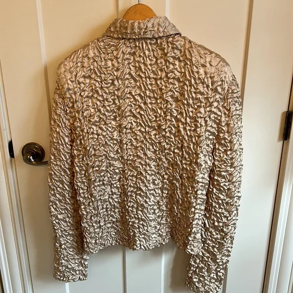 Fancy Champagne Joseph Ribkoff Size 12 Ruffle Jacket - Picture 4 of 4